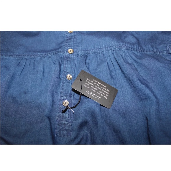 J.Crew Gathered Top Indigo Gauze Sz 0 2 - Picture 5 of 8